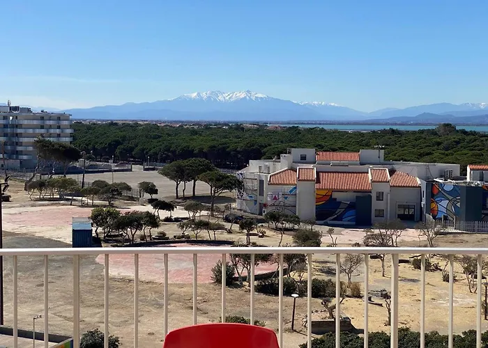 Studio lumineux 4 personnes avec vue mer, parking privé - FR-1-81-485 Le Barcarès